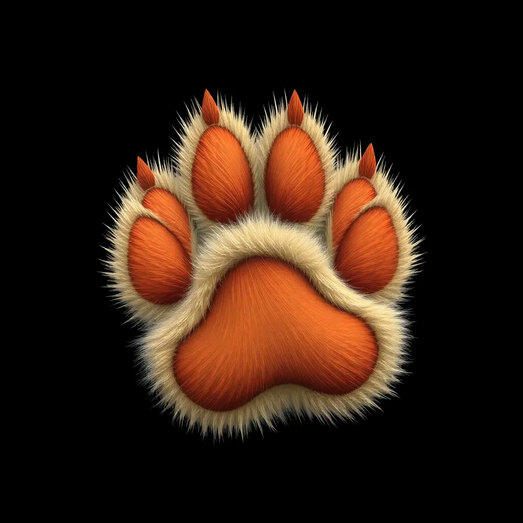 Animated furry paw print
