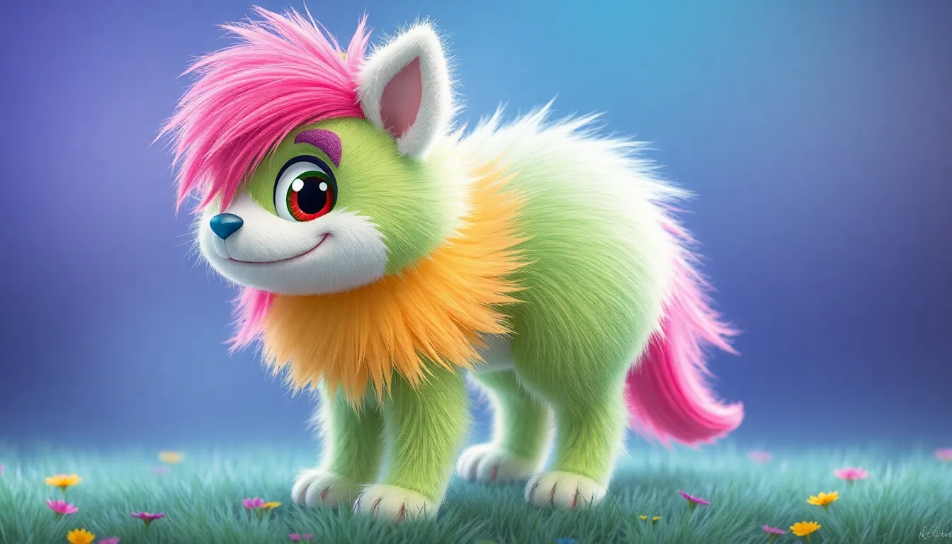 Animated rainbow furry
