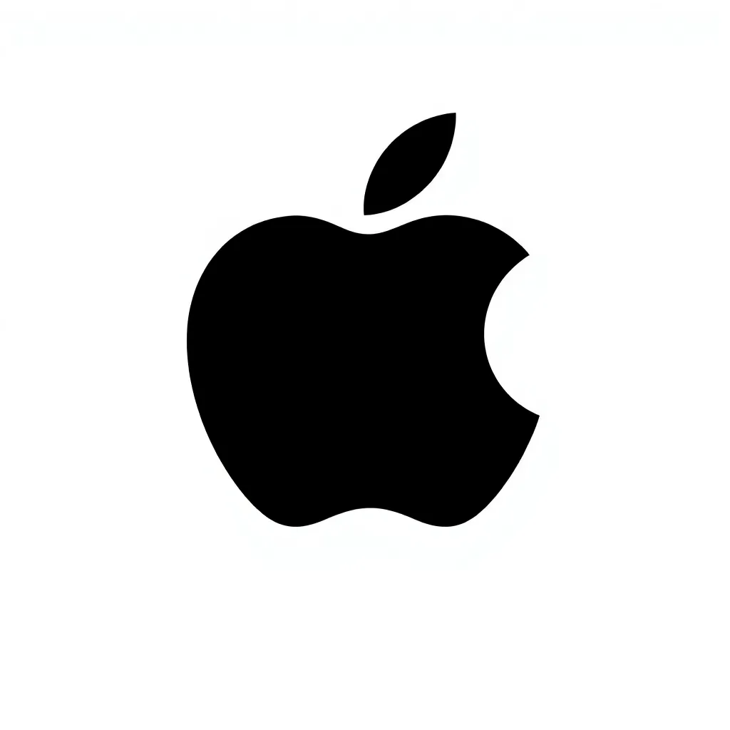 Apple logo black on white background