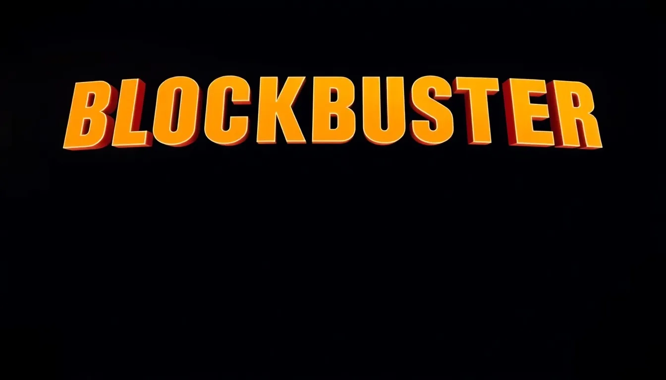 Blockbuster logo centered on navy background