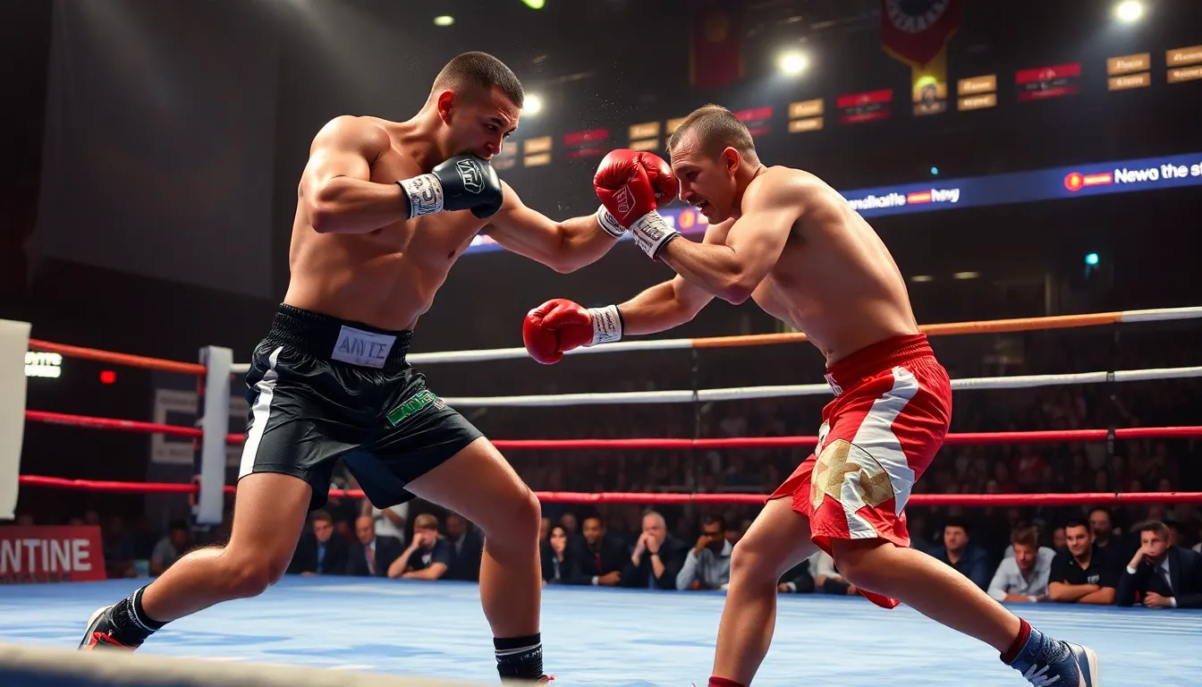 Boxing match in progress