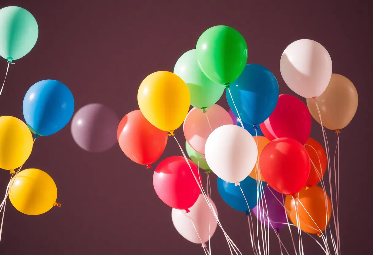 Colorful balloons floating