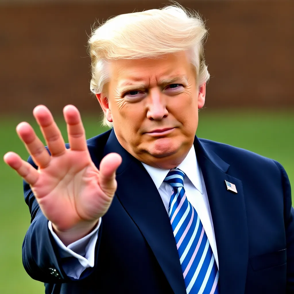 Donald Trump's waving hand