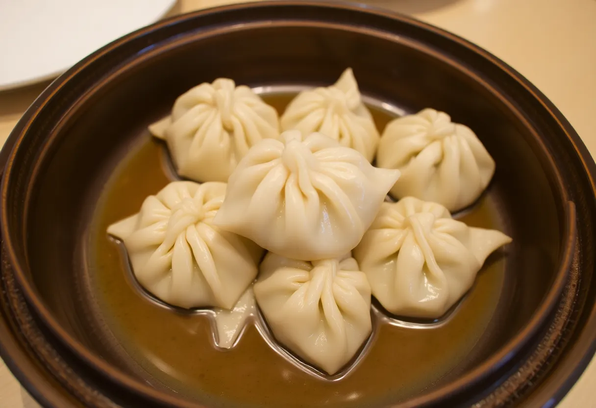 Delicious dumplings on a plate
