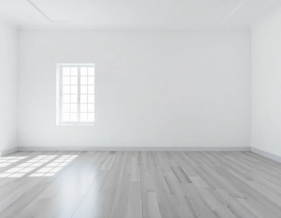 Empty room with a window letting in soft light