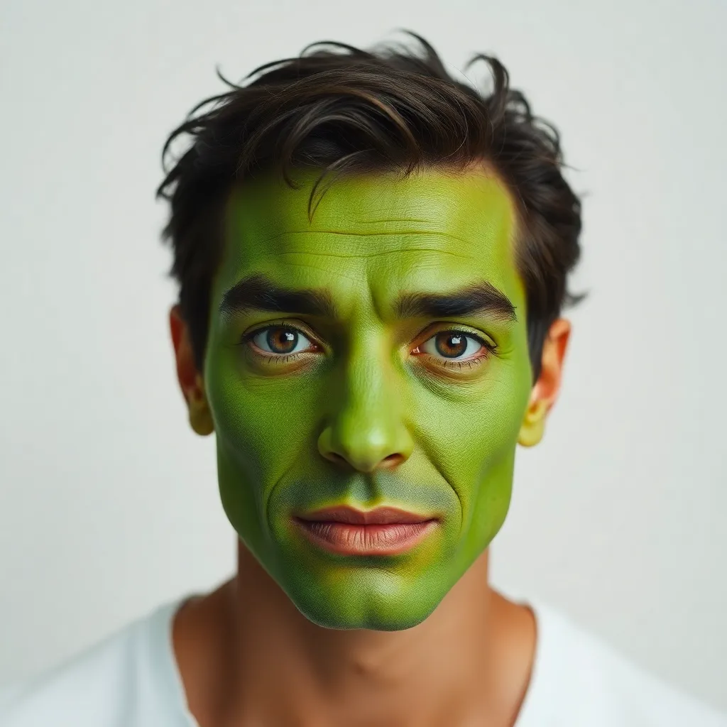 Green face illustration