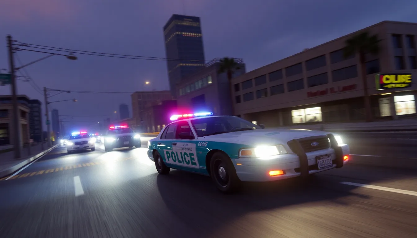 Grand Theft Auto 5 police chase scene