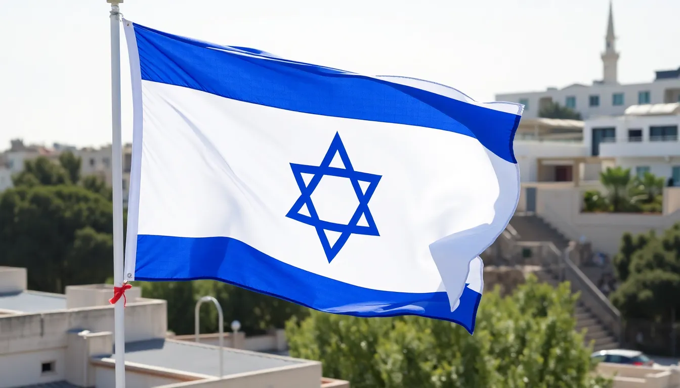 Israel flag waving