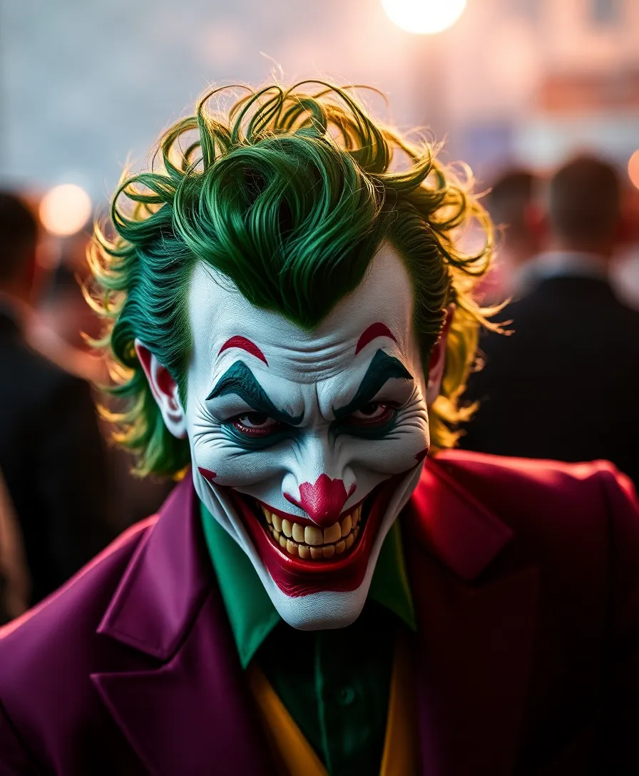 Joker smiling with green hair