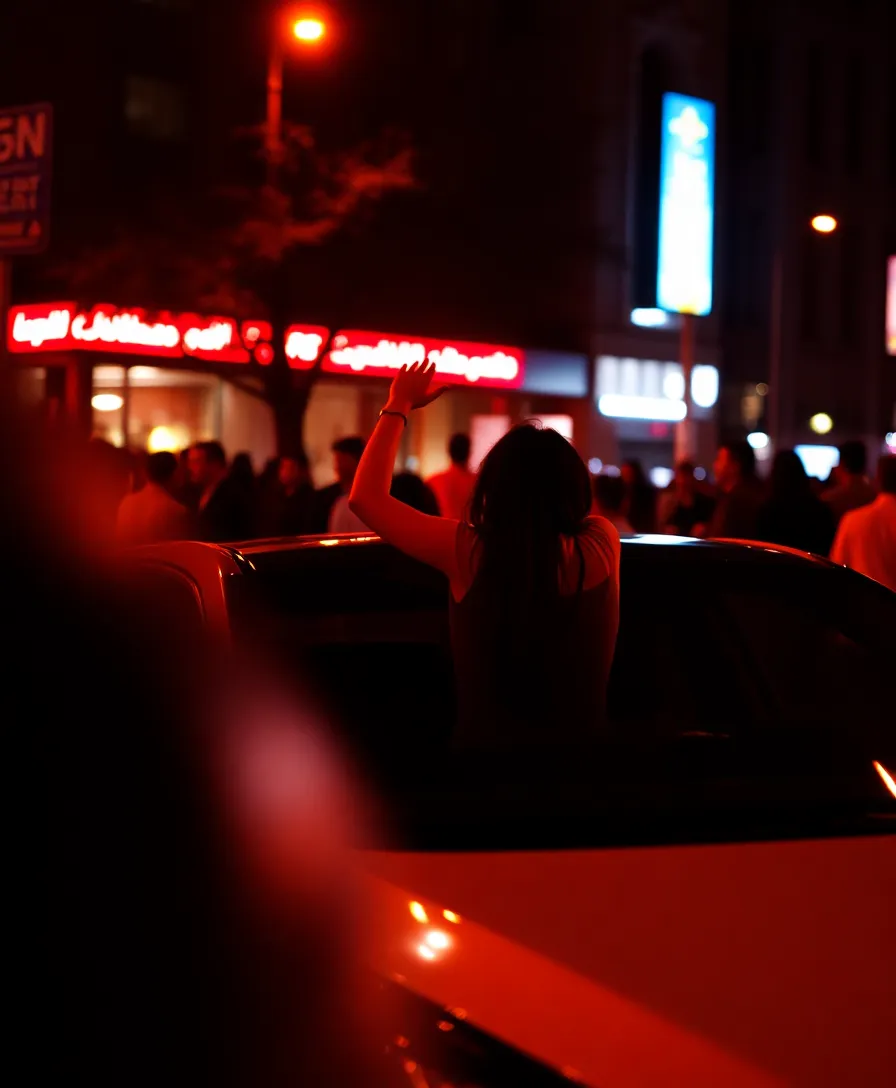 Person dancing on top of the car