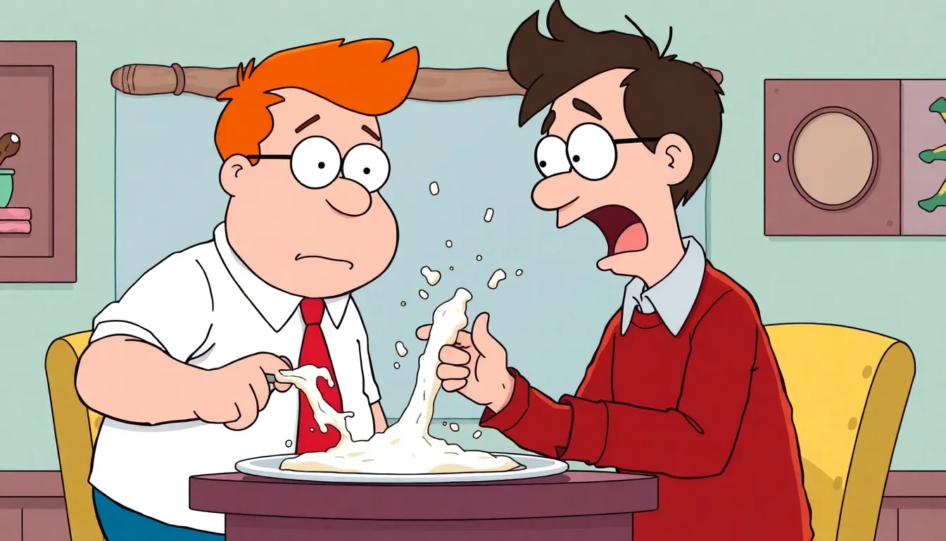 AI-generated image of Peter Griffin hitting the gravy on top of a dead young Sheldon