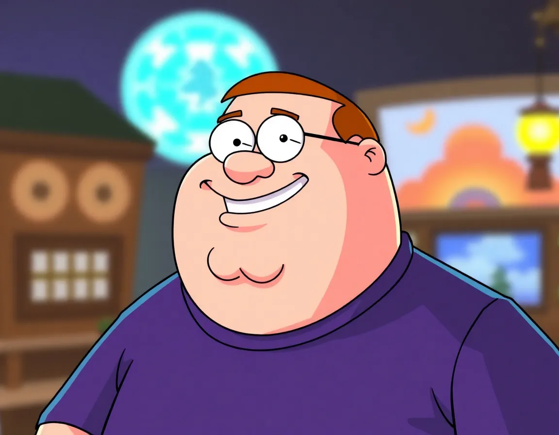 Peter Griffin smiling spooky style