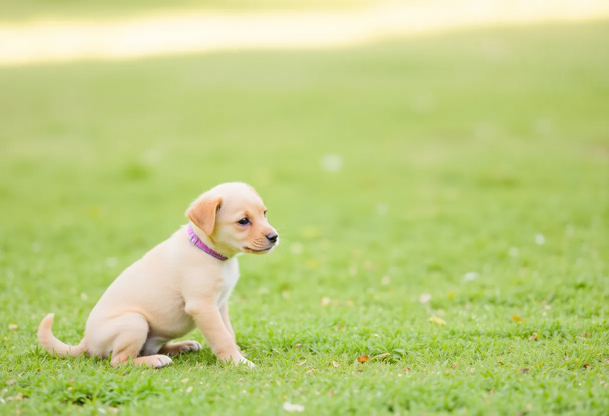 Cute pink puppy dog