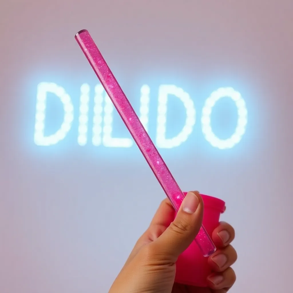 Pink sparkling dildo