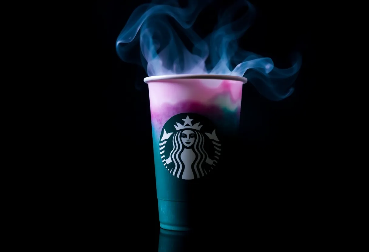 Starbucks cup with mysterious liquid
