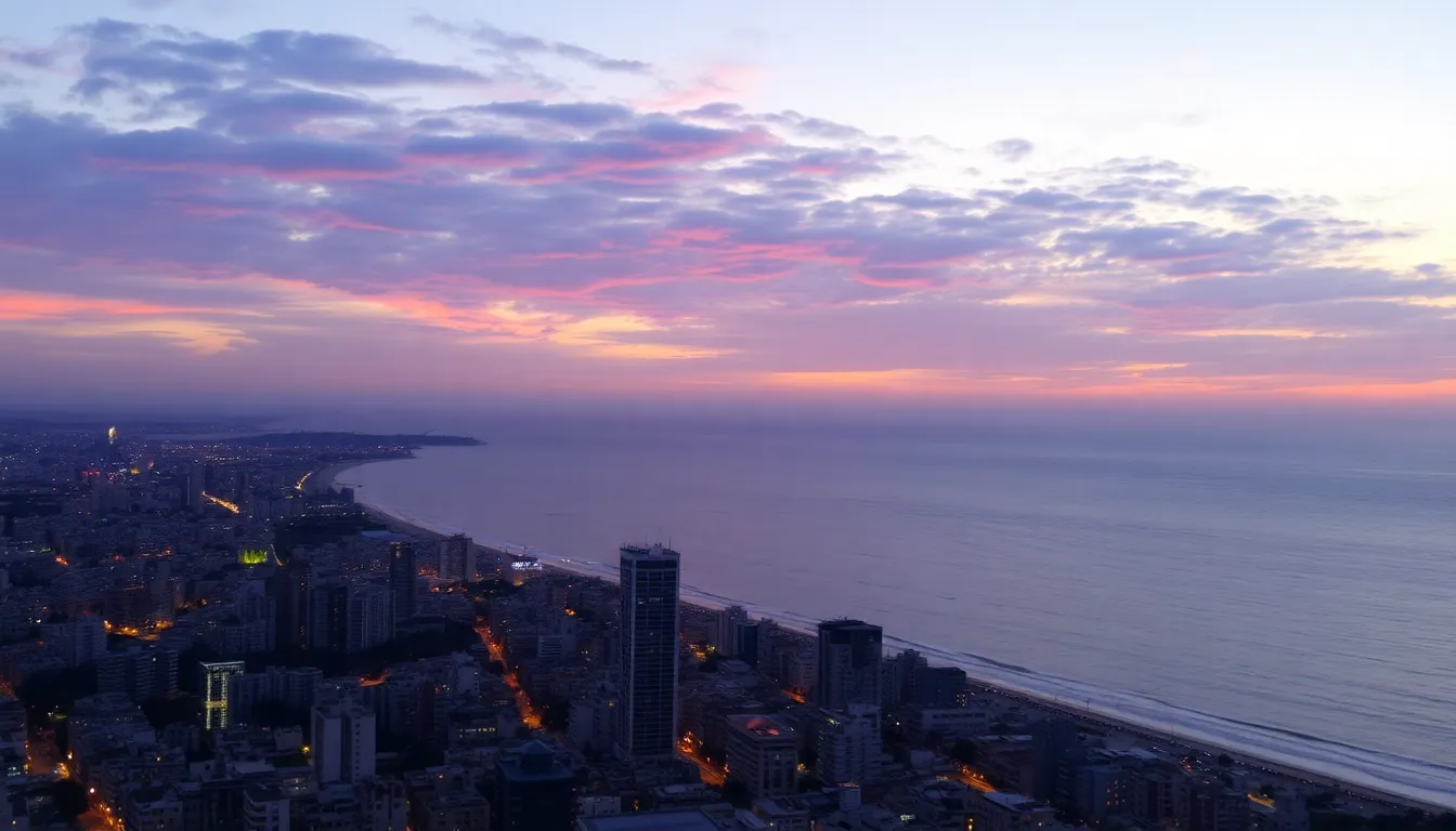 Tel Aviv cityscape at sunset